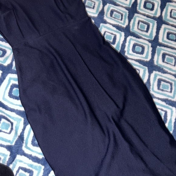 Slip into the Lulus How Much I Care Midnight Blue Off-the-Shoulder Midi Dress - Picture 6 of 8